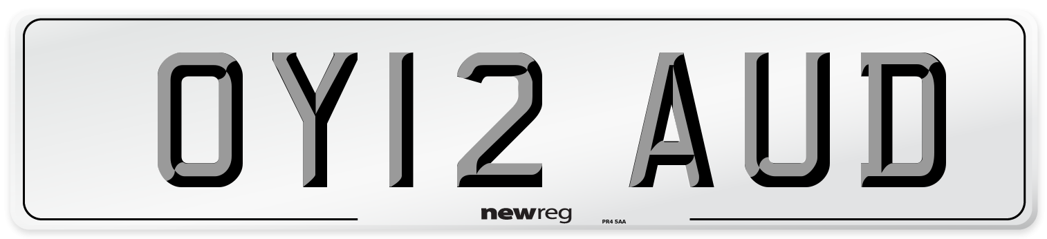 OY12 AUD Number Plate from New Reg